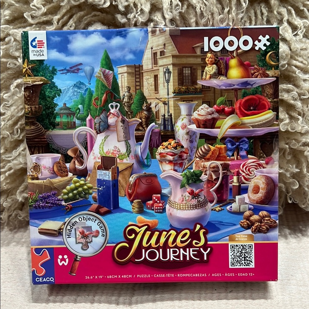 Ceaco Junes Journey Tea Time 1000 pice jigsaw puzzle hidden object SALE🔴3/$25!